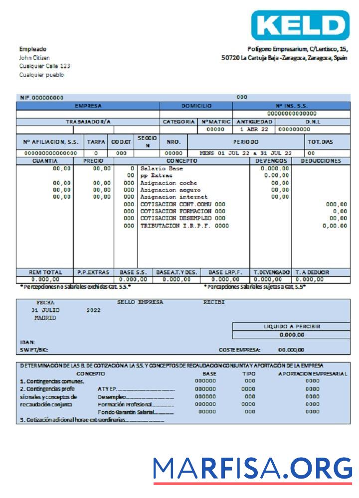 Realistic Spain Keld electronic company template